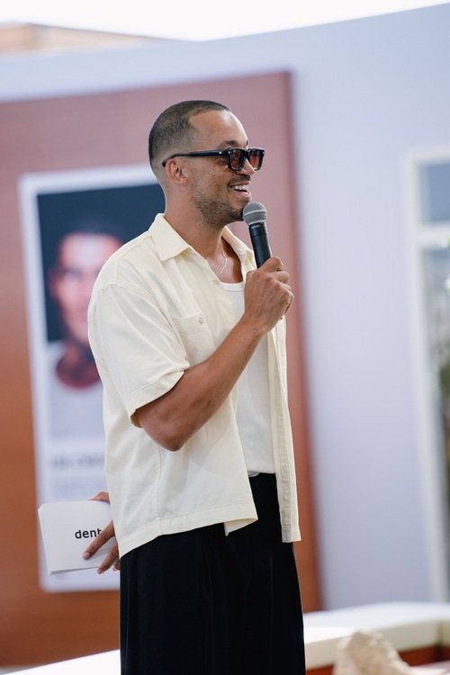 image of nate nicely speaking at cannes lions 2025 dentsu media beach house