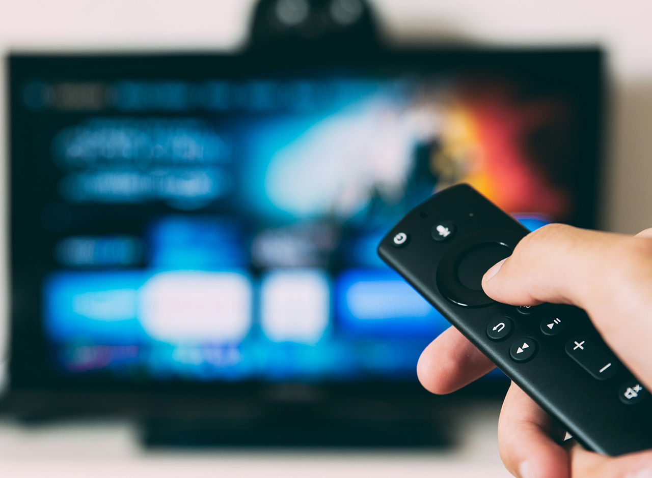 Person changing channel
