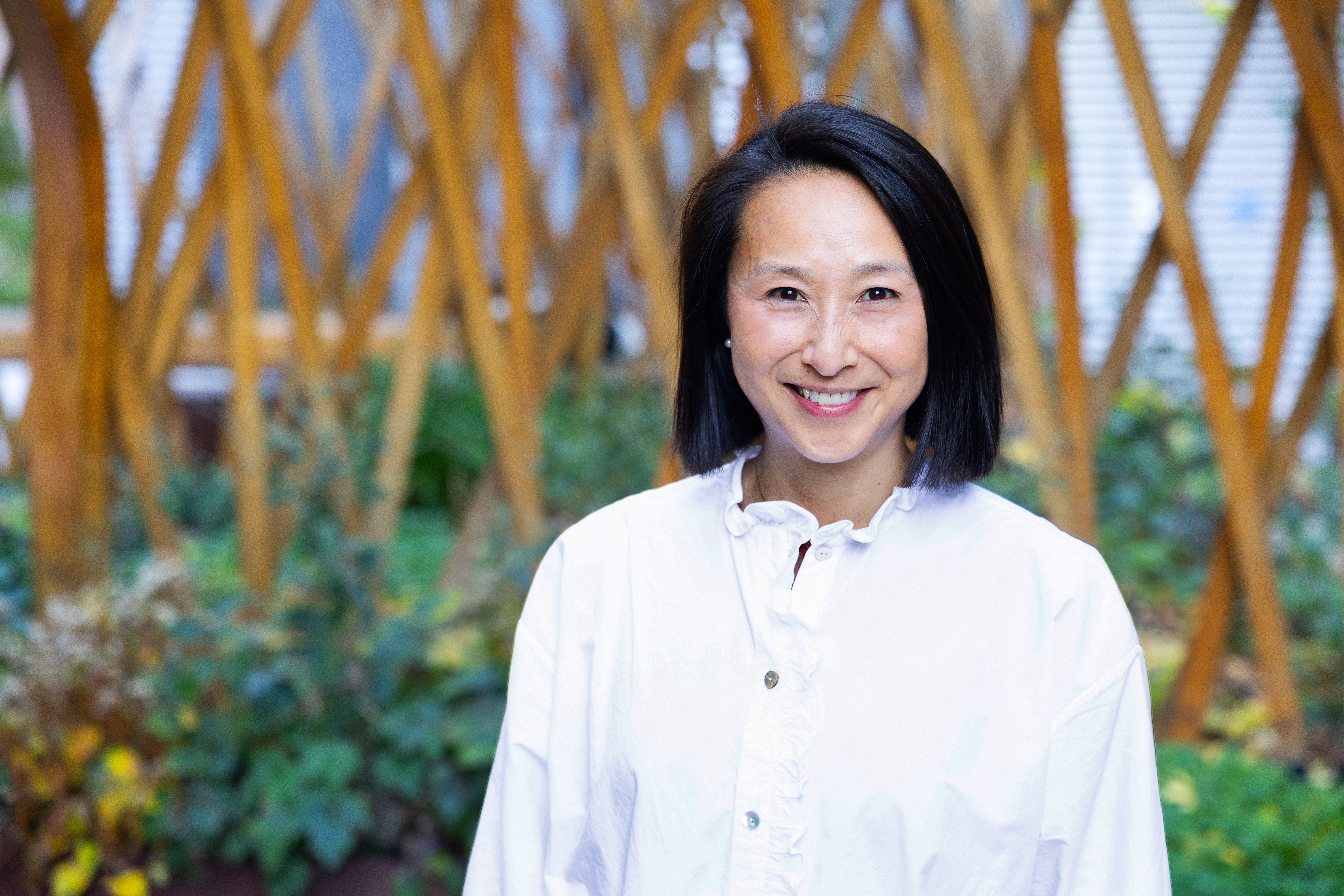 Flora Kong smiling outside